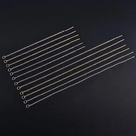 Цепочки для сережек из нержавеющей стали, золотые, 10 шт.