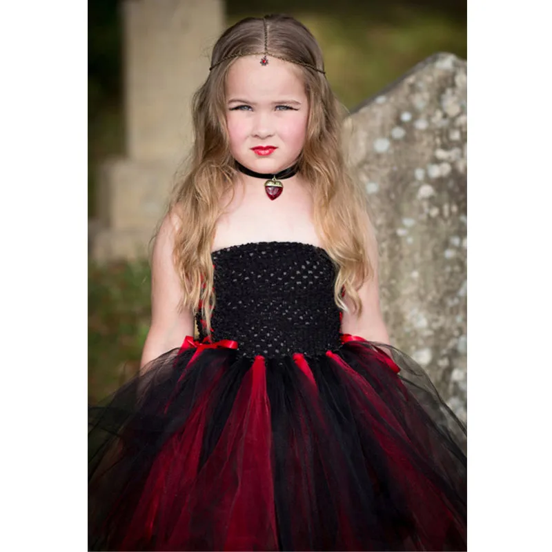 Платье-пачка вампира карнавальный костюм на Хэллоуин для девочек детское