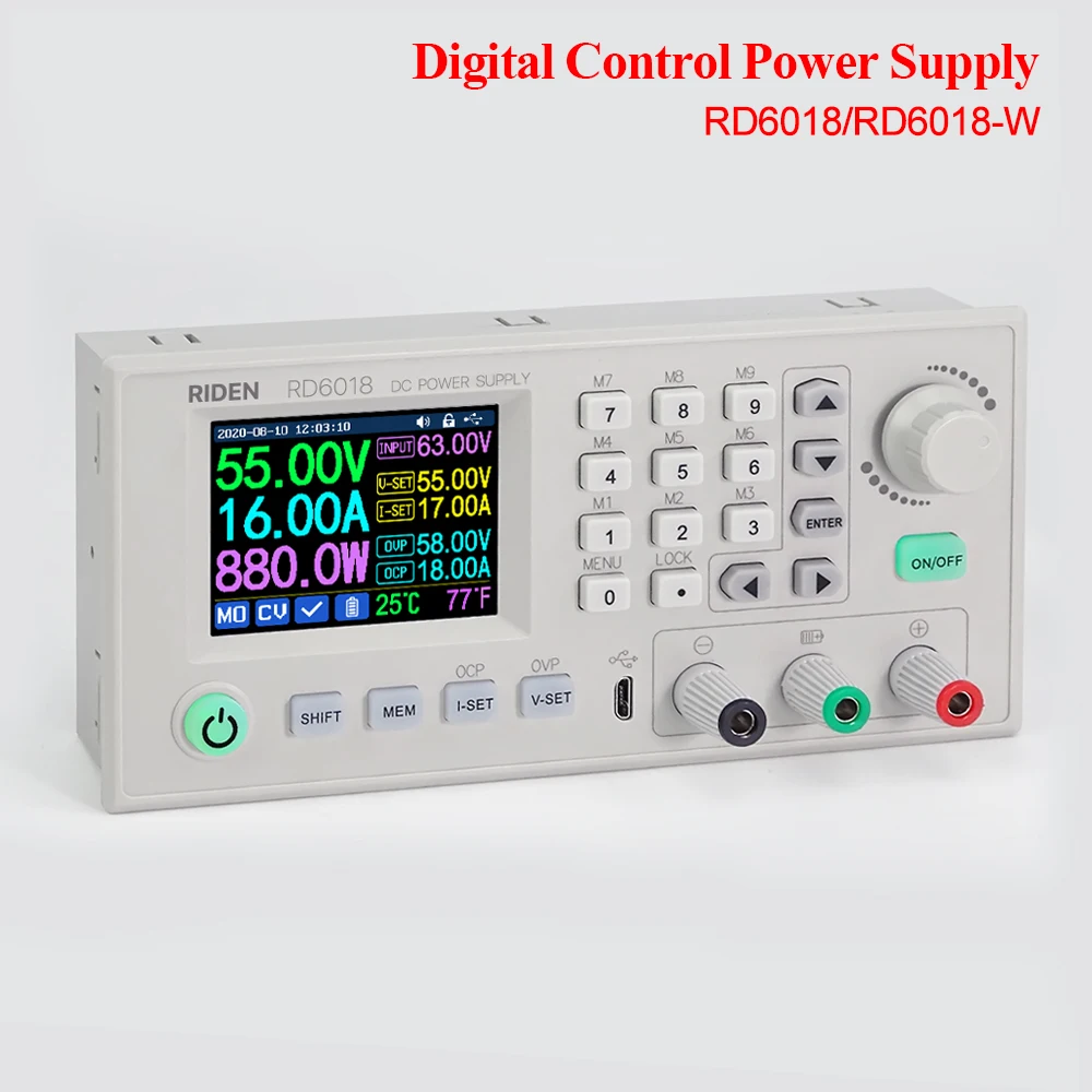 Цифровой понижающий модуль RD6018 RD6018W USB WiFi с источником питания постоянного тока в