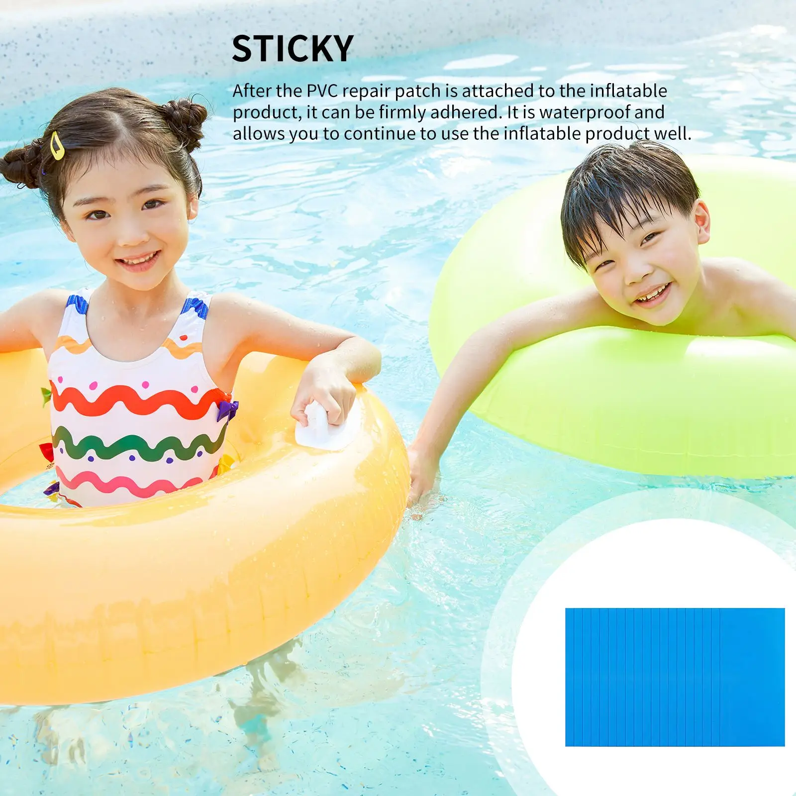 

20pcs Swimming Float Repair Kit PVC Repair Patch Kit Adhesive For Inflatable Toy Pools Inflatable Boats Air Bed Air Mattress