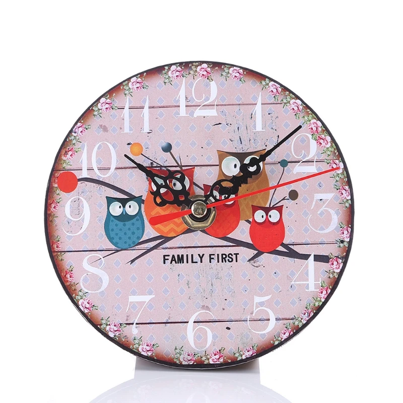 Современные деревянные настенные часы с совами круглые винтажные деревенские