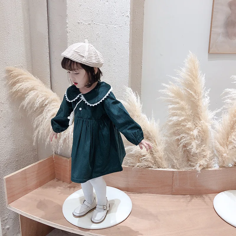 Платье для девочек Повседневное платье с длинным рукавом на зиму и весну От 2 до 12