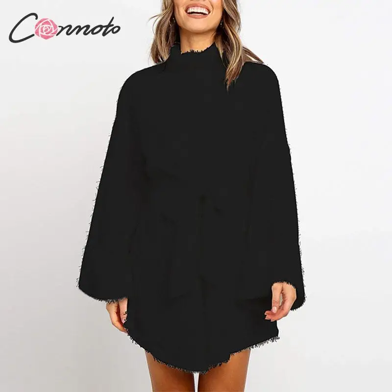 Conmoto 2019 осенне зимнее трикотажное платье женское Повседневное свитер с