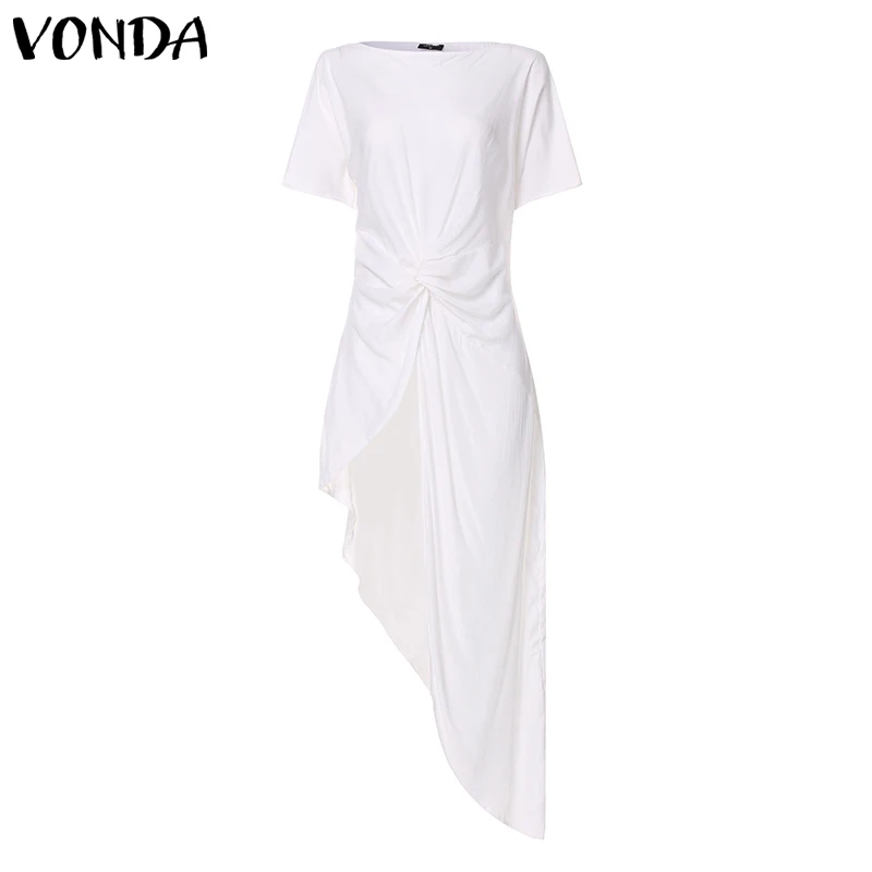 Женская Асимметричная блузка VONDA Повседневная Свободная с разрезом на подоле