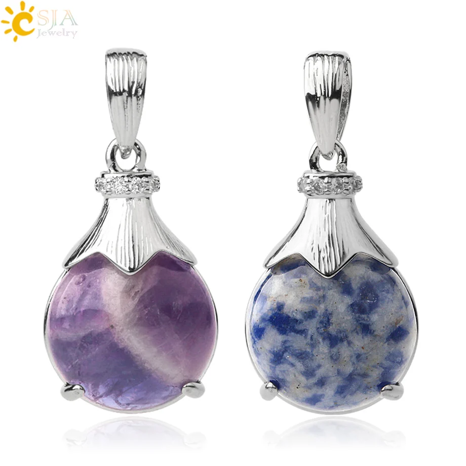 Подвеска-кабошон CSJA из натурального кристалла круглые подвески с маленькой