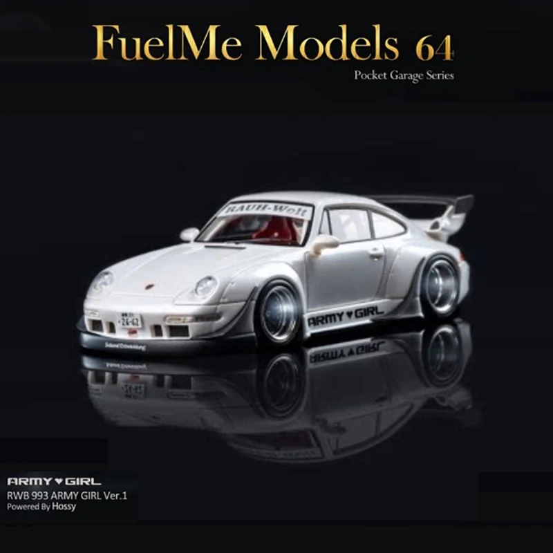 

Модель автомобиля Fuelme 1/64 Porsche RWB 993 ArmyGirl GT из смолы коллекция широкого кузова