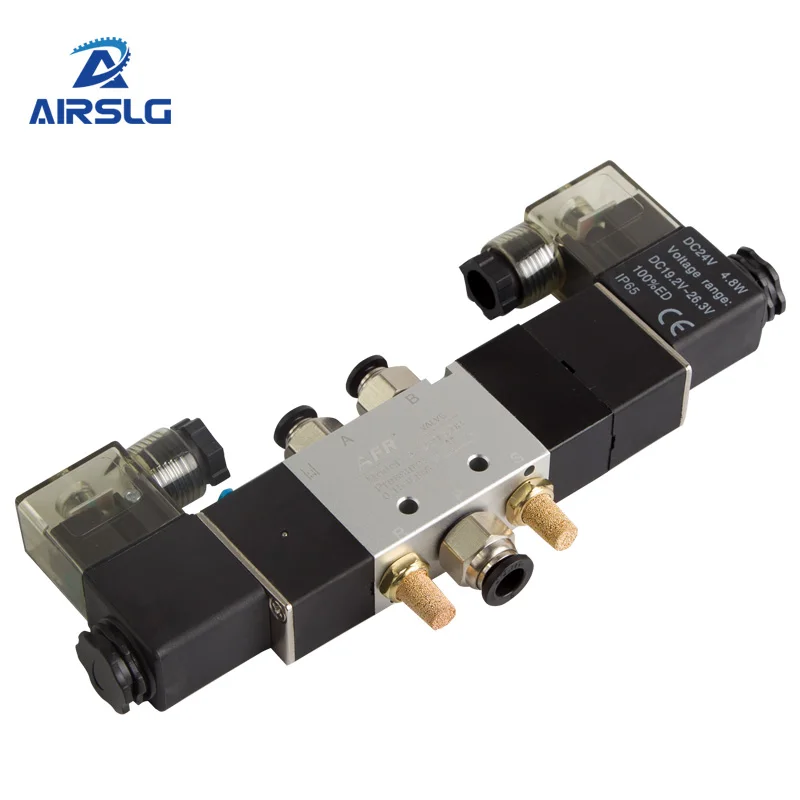 

4V230C-08 5 Way 3 Position 1/4" Pneumatic Solenoid ValveDC12V DC24V AC110V AC220V