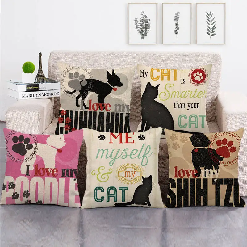 45 см * льняная/хлопковая наволочка для кошек и собак чехол дивана Подушка