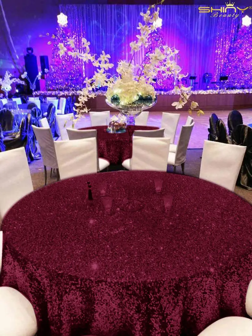 Блесток Бургундия скатерти круглый стол покрытие 60 дюймов Крытый открытый