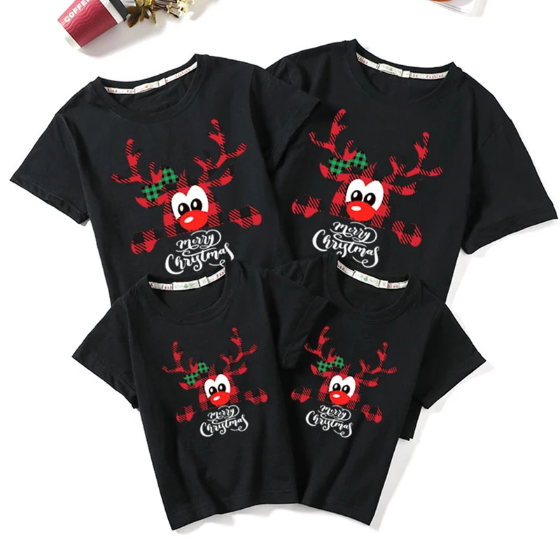 Рождественская семейная футболка для папы мамы сына дочери одежда женщин и
