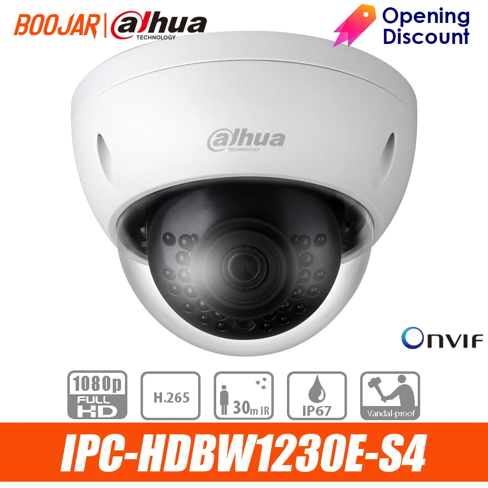 Dahua ip камера IPC HDBW1230E S4 2MP IR мини купольная сетевая камера|Камеры видеонаблюдения| |