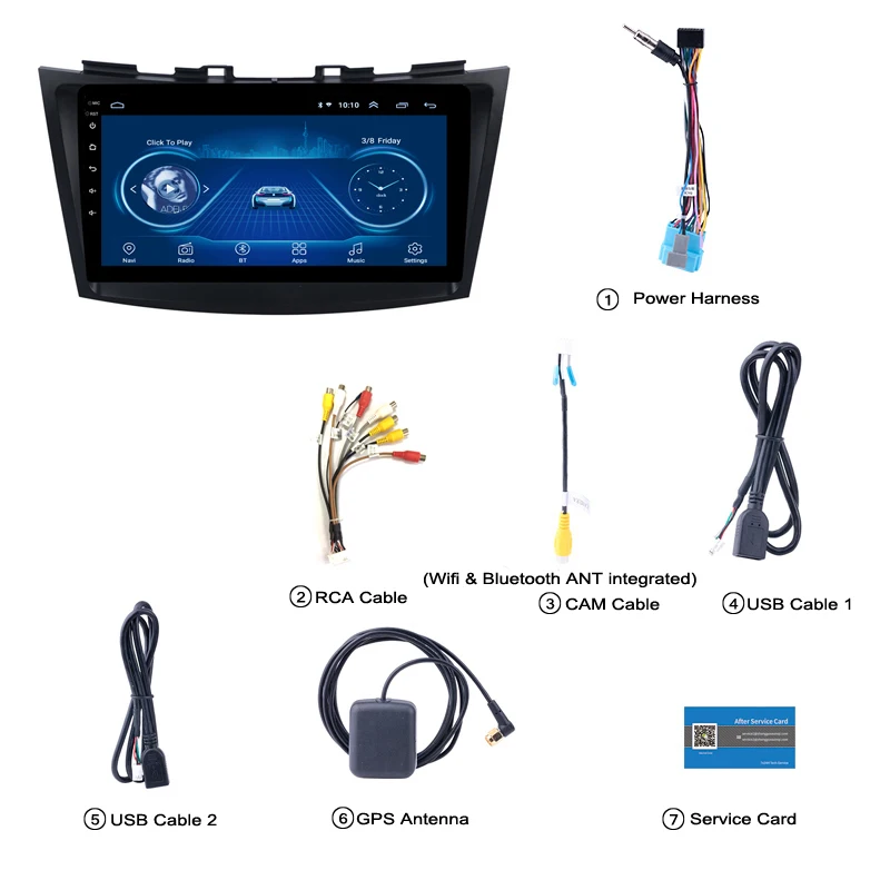 Wanqi Android 9 1 автомобильный DVD плеер для SUZUKI SWIFT 2010 2016 Автомобильная система GPS