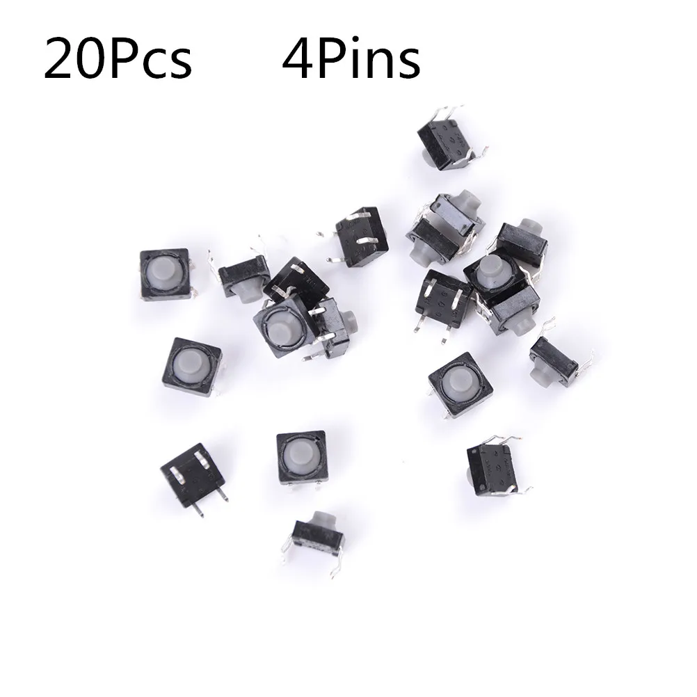 20 шт./лот 4PIN Проводящий силиконовый беззвучный такт Кнопочный