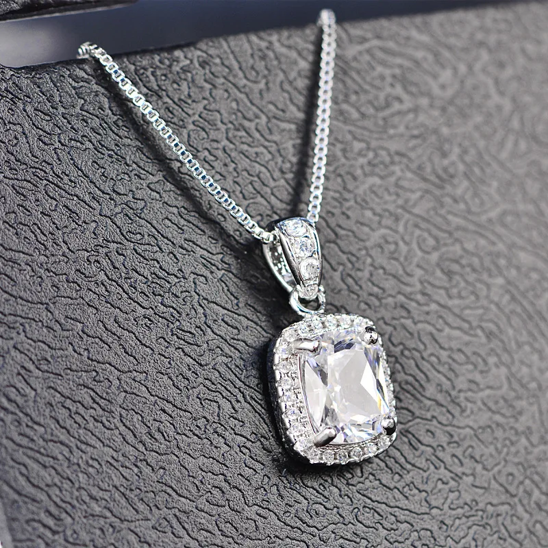 

Shipei 100% 925 Sterling Silver Emerald Sapphire Citrine Wedding Engagement Fine Jewelry Vintage Pendant Necklace Wholesale