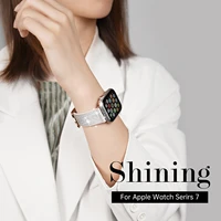 shining bilingbiling elegant stainless buckle wrist strap for apple watch 1 7 strapsparkle version extreme comfortable feeling