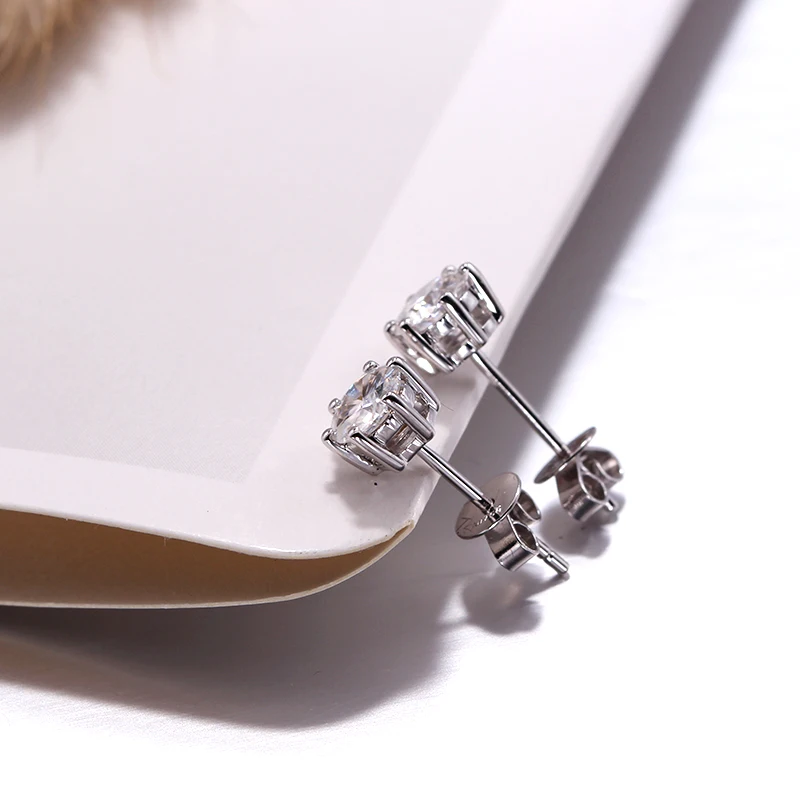Серьги женские однотонные из белого золота 18 К 0 5 карат | Украшения и аксессуары