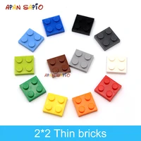 120pcs diy building blocks thin figures bricks 2x2 dots educational creative size compatible with 3022 plastic toys for children