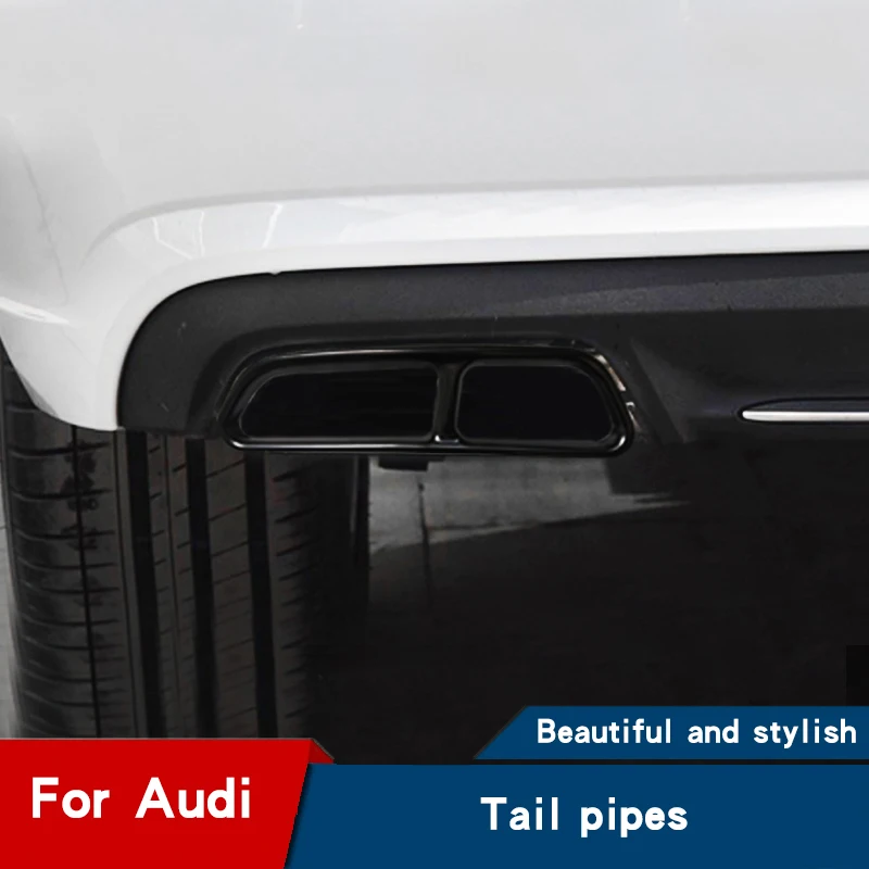 Автомобильная выхлопная труба накладка на горло для Audi a4 b9 avant a6 c8 A7 Q7 аксессуары