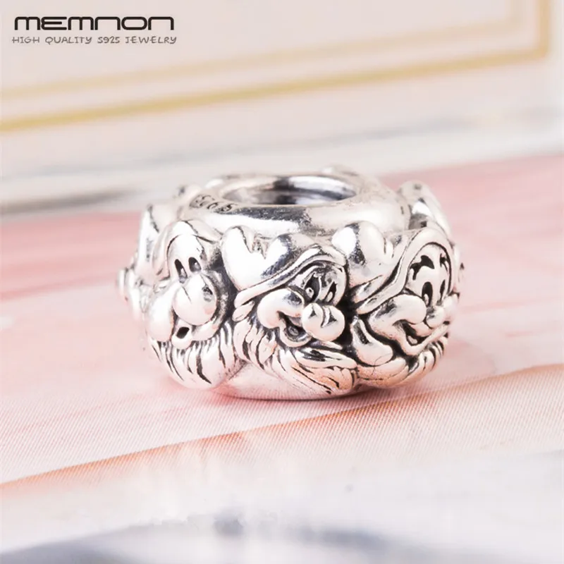 2018 New The Seven Dwarfs Around Spacer Charms 925 sterling Silver bead fit charm Bracelet Necklace DIY for women Memnon Jewelry | Украшения