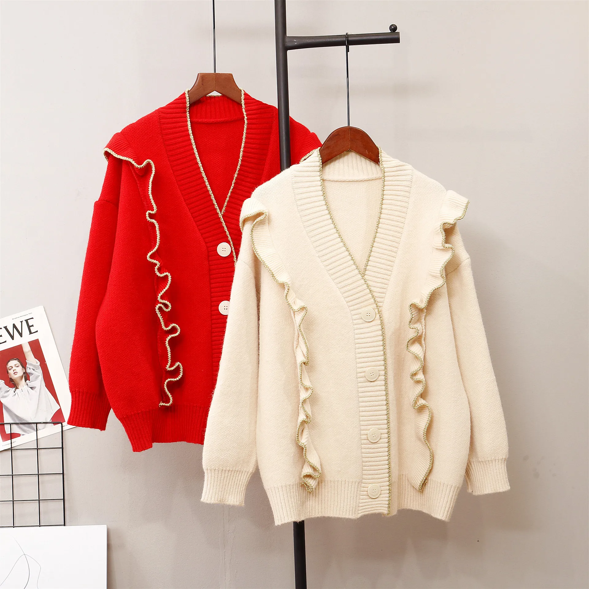 Женский кардиган с длинным рукавом повседневный трикотажный свитер в стиле