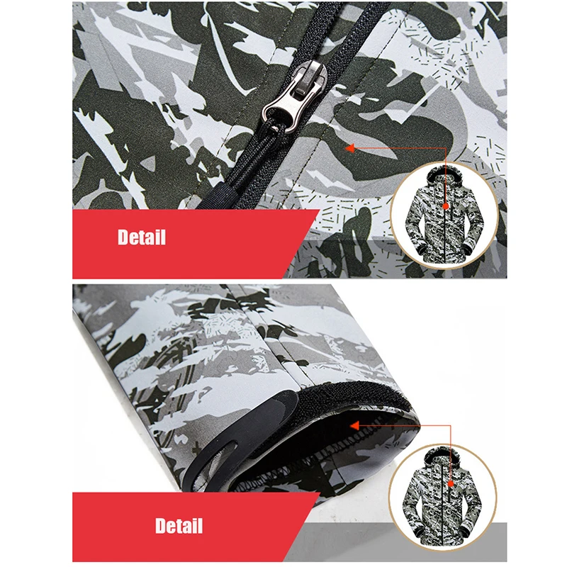 

Camouflage Waterproof Jacket Tactical Soft Shell Winter Jacket Men Windbreaker Fleece Hiking Jackets Mens Coat Hunting Clothes