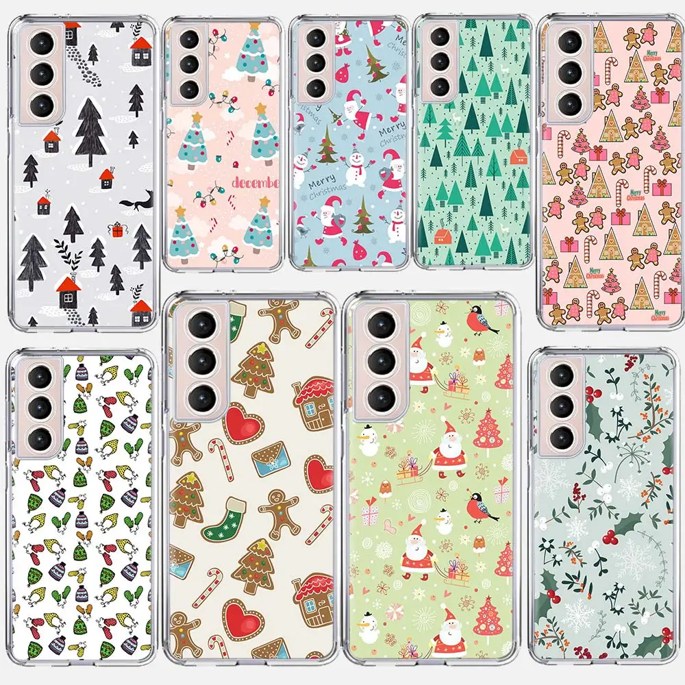 

Cartoon Merry Christmas Silicone Case For Samsung Galaxy S21 Ultra S20 FE S20 Plus S10E S10 S8 S9 Plus S7 Phone Cover Coque
