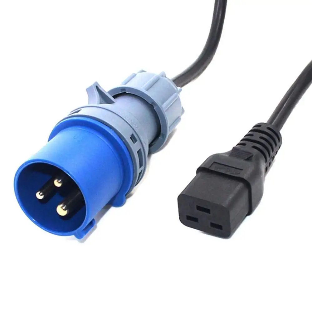 Штепсельная Вилка IEC316P6 к шнуру питания IEC320 C19, промышленный сверхмощный Удлинительный кабель, преобразование 316C6 в C20 H05VV-F 1,5 мм калибра 16A