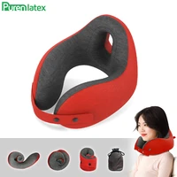 purenlatex comfort travel pillow memory foam u shaped neck support pillow relax and sleep for plane train car bus office napping