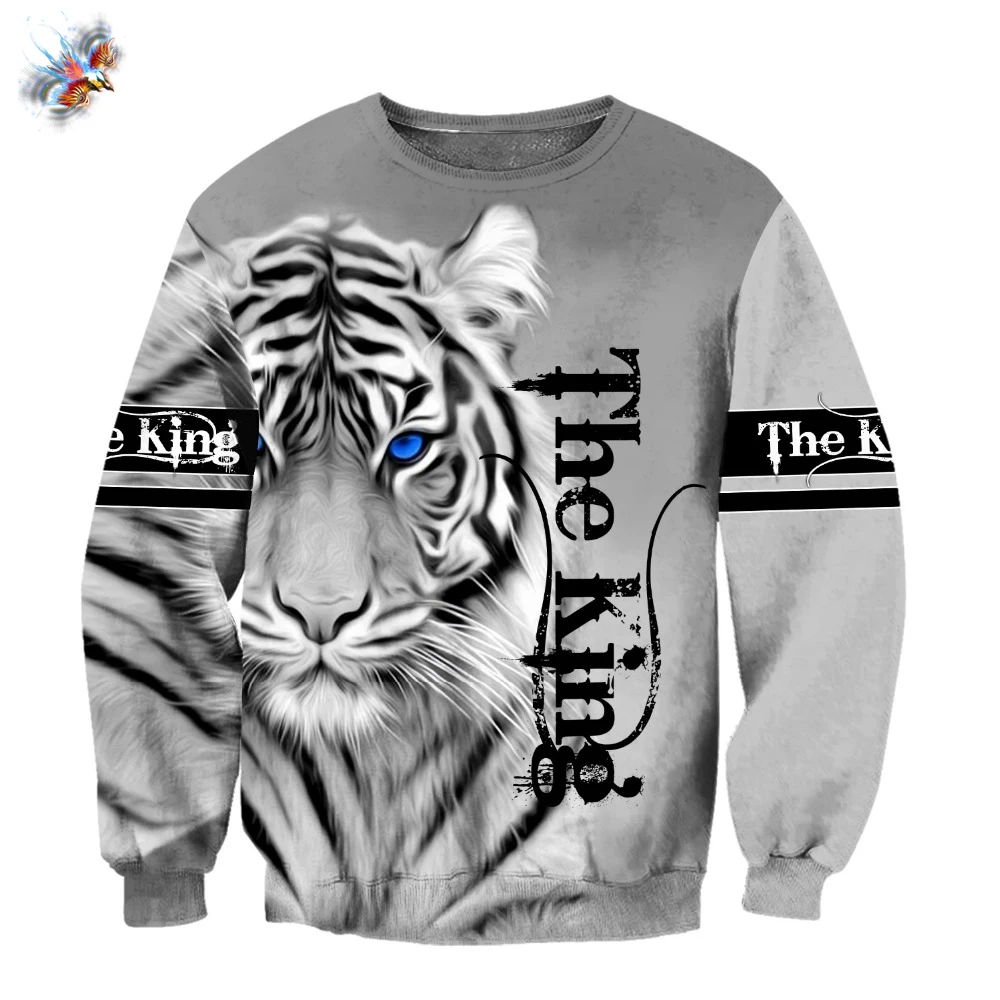 

Zipper Fashion Autumn Animal Hoodie White Tiger Skin 3D High Quality Full Body Printed Men Hoodie Unisex Pullover Casual Hoodie