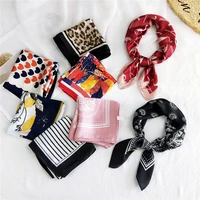 1pc 53x53 cm fashion women square scarf all match wraps elegant floral dot spring summer head neck hair tie band neckerchief