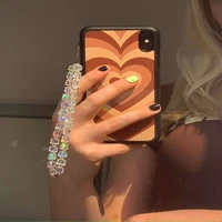 For Girl Phone Chain Beaded Strap Wrist Mobile Phone Lanyard Smiley Vinly Heishi Chains Charm Evil Eye Jewelry Phone Accessories