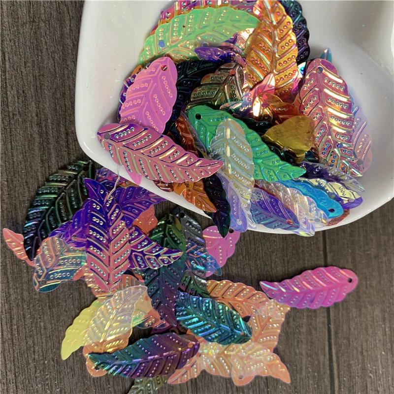 mix color 15 г свободные блестки 11*29 листья блестки поливинилхлоридные блестки Одежда Аксессуары для ручной работы игрушка украшение свадебный зал макет - Цвет: mix color