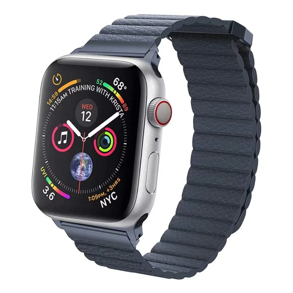 Регулируемый магнитный ремешок из натуральной кожи для apple watch 4, 1, 2, 3, 42 мм, 38 мм, ремешок, застежка на браслет, петля для iwatch 4