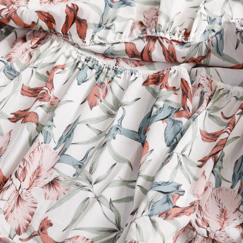 

2020 summer new women's V-neck strap sleeveless floral printed chiffon A-line dress female elegant sling Fairy beach dresses