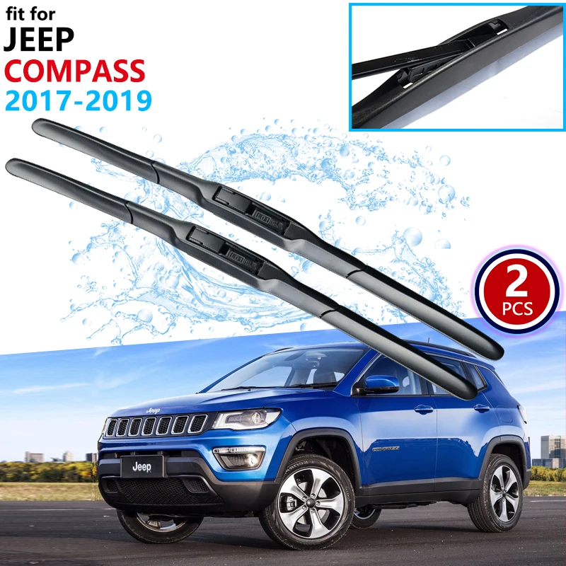 

for Jeep Compass 2017 2018 2019 MK2 2nd Gen Car Wiper Blades Front Window Windscreen Windshield Brushes Car Accessories Goods