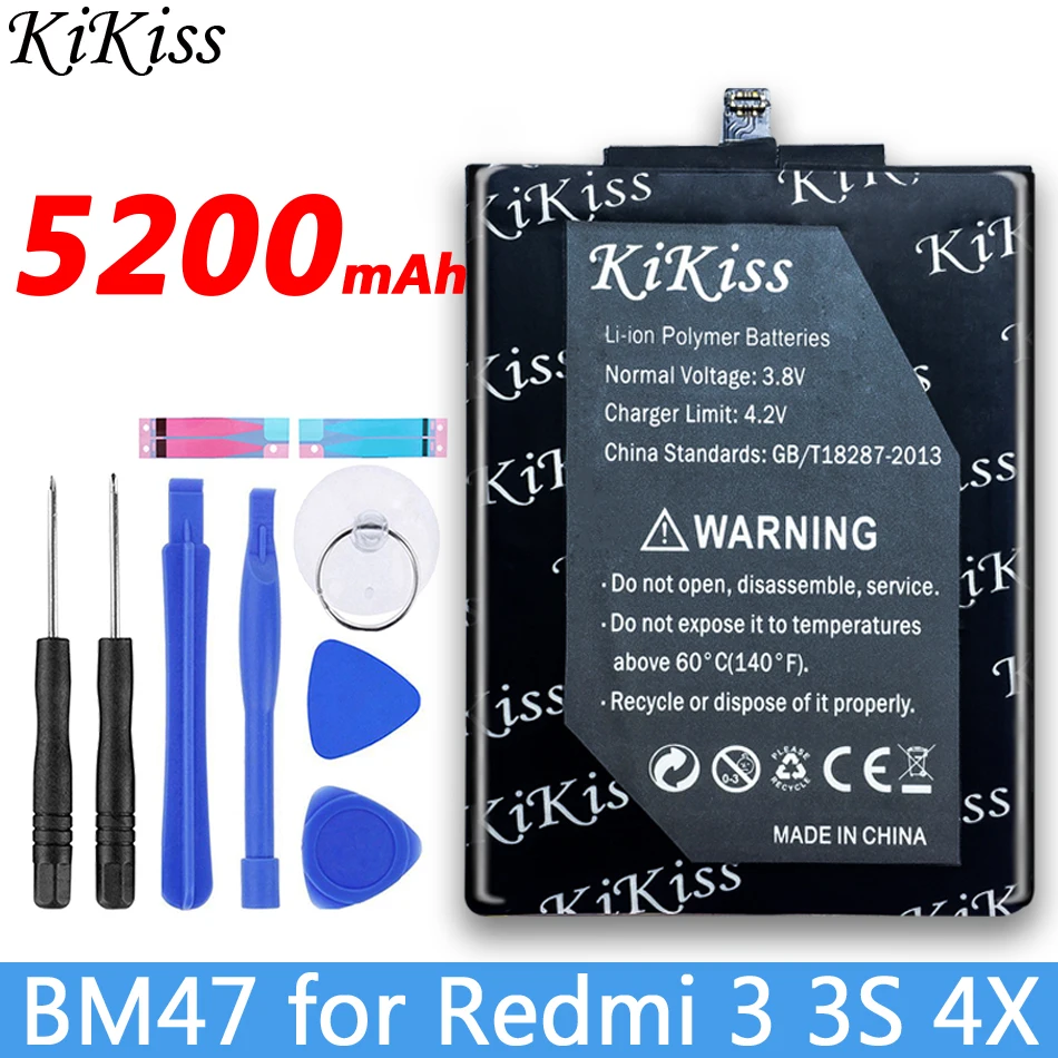 BM47 Бесплатный инструмент KiKiss аккумулятор BM47/BN40/BN44 для Xiaomi Redmi 3 3S 3X/Redmi 4X/Redmi 4 Pro Prime 3g ram 32G rom/Redmi 5 Plus - Цвет: BM47