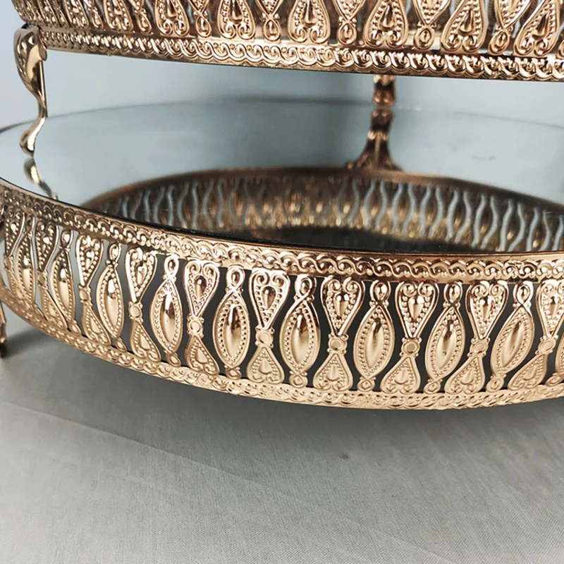 Металлическая подставка для торта с золотыми кристаллами современные подставки