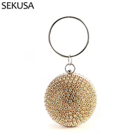 golden ball brand design handbags chain shoulder party small day clutch new 2021 vintage beading messenger