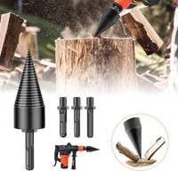 3pcs log wood splitter drill removable firewood splitting drill bit wood splitter drill bits high speed twist wood splitter