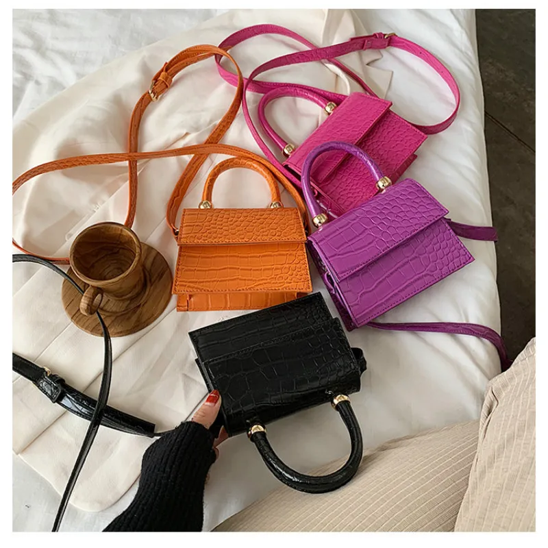 

New Crocodile Pattern Crossbody Bags For Women 2020 PU Leather Shoulder Bags Luxurious Mini Handbags Fashion Ladies Designer Bag