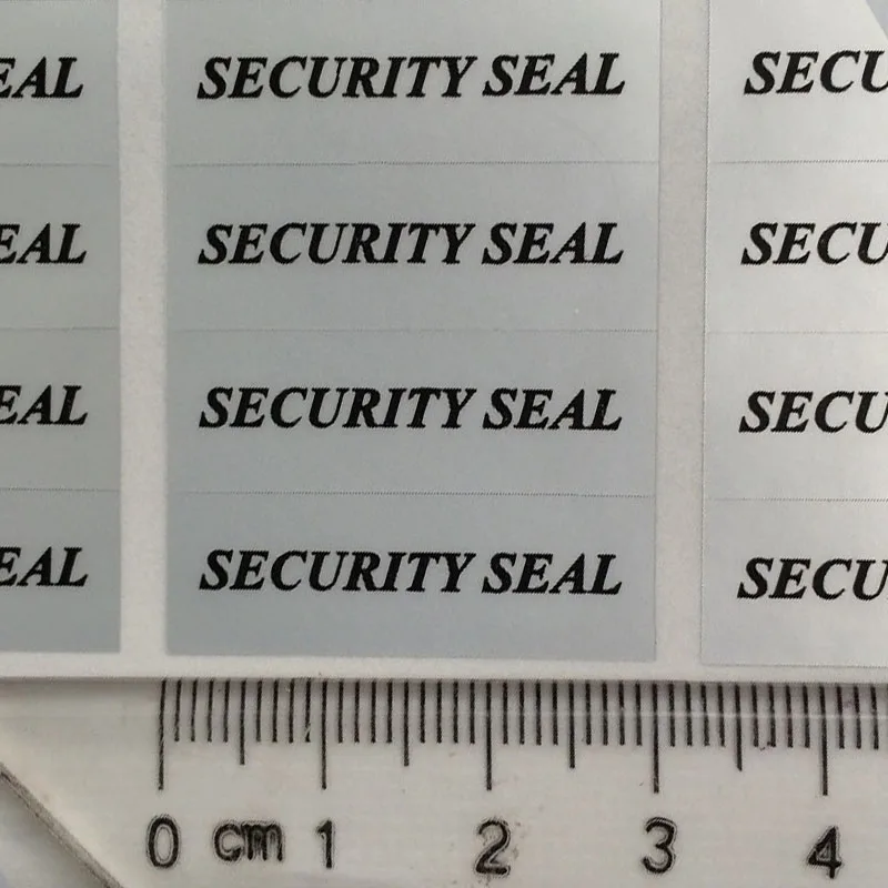 1000pcs 30x10mm Custom Printing Text Security Seal Box Packaging Stickers Silver Void Open Carton Warranty Tamper Proof Label