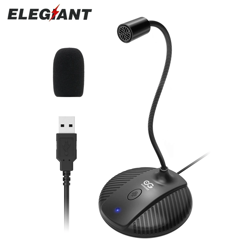 

USB-микрофон ELEGIANT, настольный микрофон для игр, прямых трансляций, записей и видеоконференций