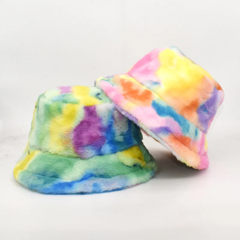 

Bucket Hats Unisex Tie-dyed Double-sides Sun Winter Outdoor Casual Dairy Foldable Cotton Fisherman Holiday Beach Flat Top Caps
