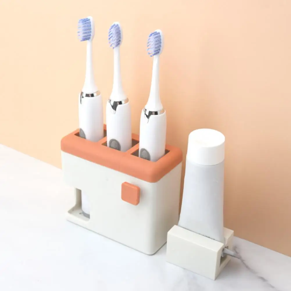 

Держатель для зубной пасты, самоклеящийся пыленепроницаемый полипропилен, 2 слота, туалетный Электрический стеллаж, аксессуары для ванной ...