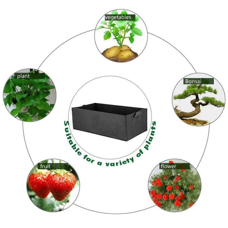 Dreamburgh Fabric Raised Garden Bed Square Flower Grow Bag Vegetable Planting Plants Planter Pot with Handles | Дом и сад