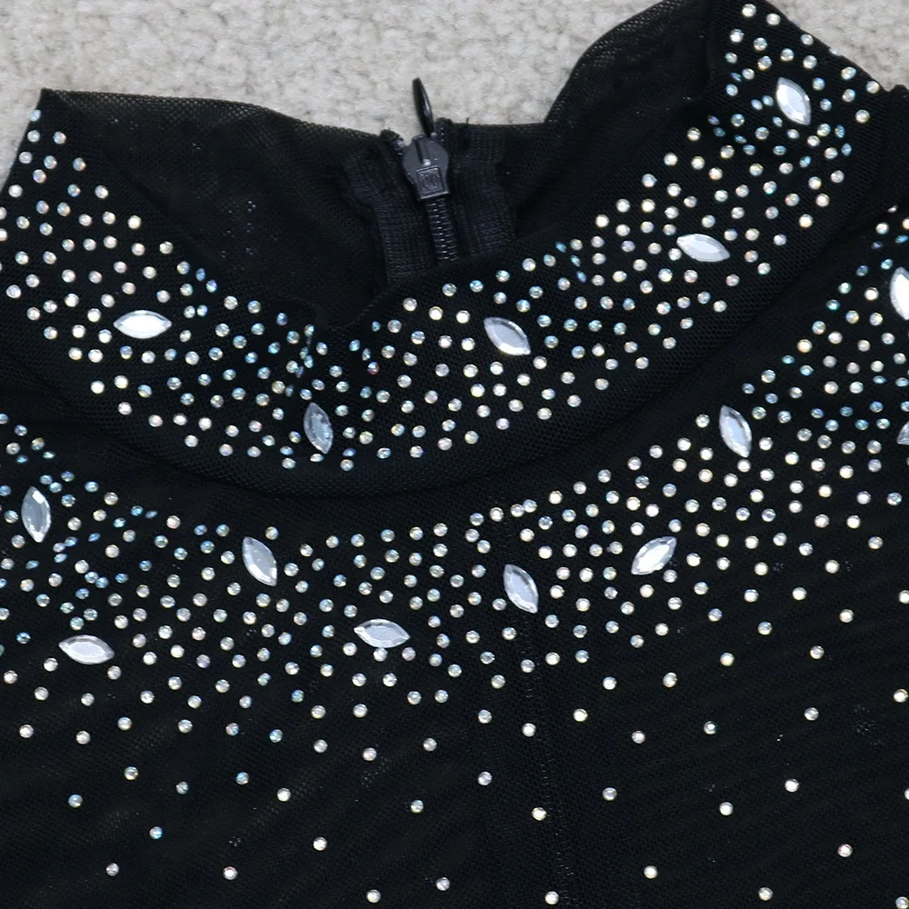 

Sexy Transparent Diamond Playsuits and Jumpsuits Summer Full Sleeve Bodycon See Through Evening Night Club Rompers & Jumpsuits