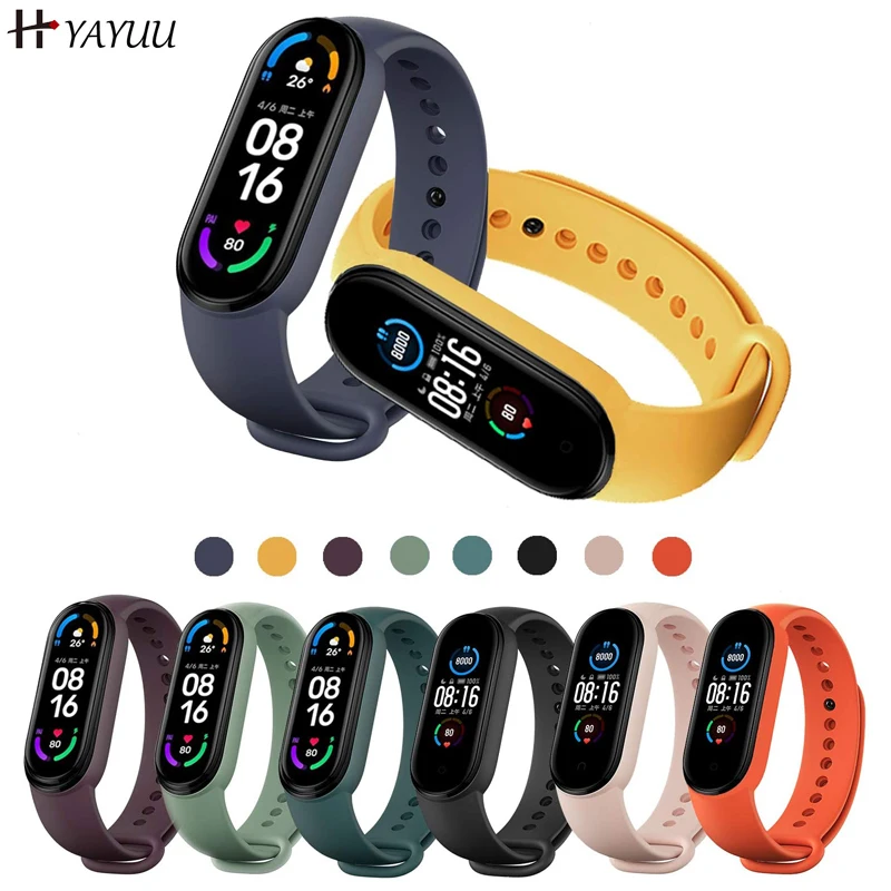 YAYUU силиконовый ремешок для Xiaomi Mi Band 6 5 4 3 спортивный сменный