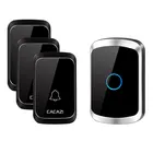 Беспроводной дверной звонок CACAZI, водонепроницаемый светодиодный звонок с радиусом действия 300 м, уличный звонок, умный электронный дверной звонок 220 В, домашний звонок
