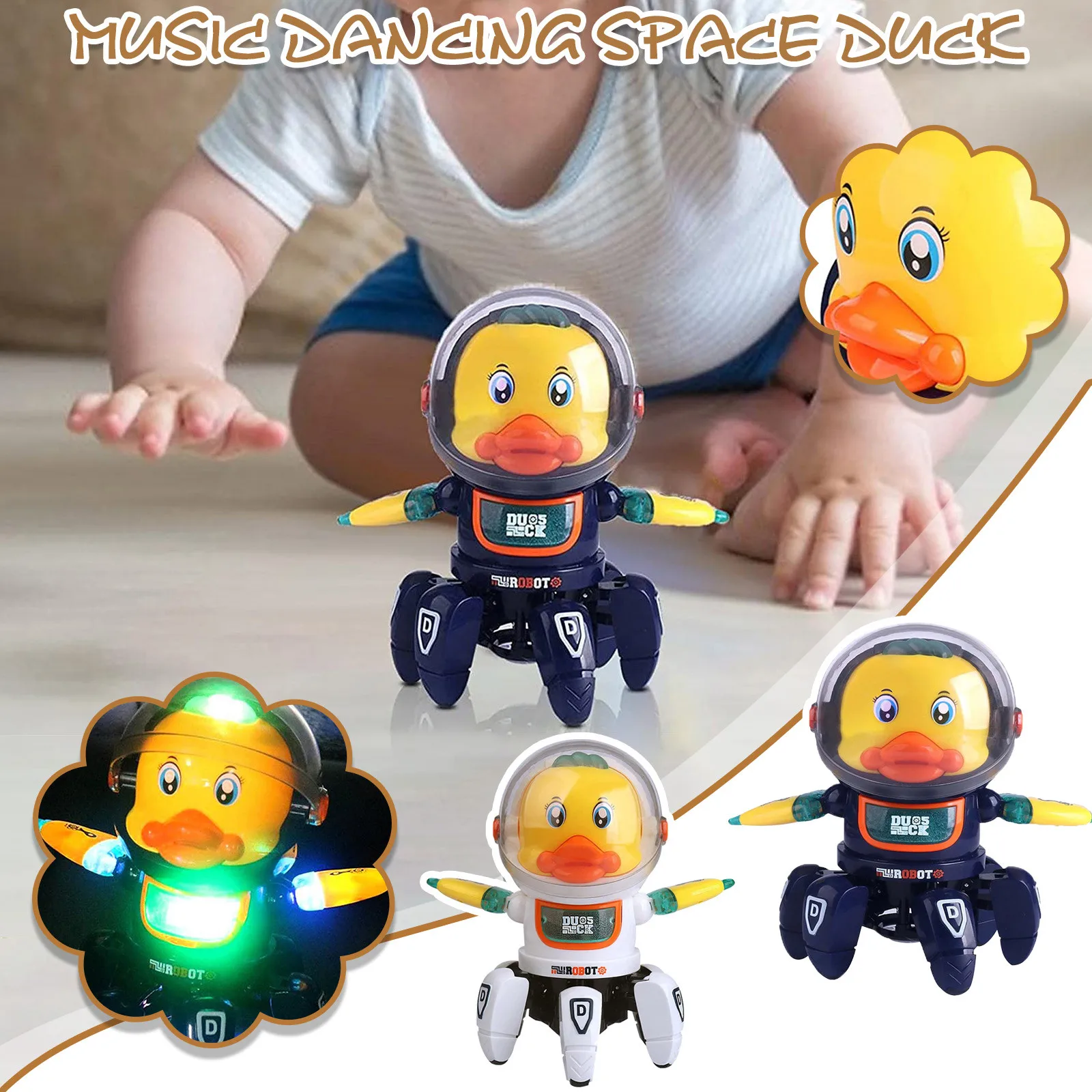 

Dancing Toy Electric Space Six Claw Robot Light Music Swing Toy 1 Year Old Toddler Walking Light Dancing Toy