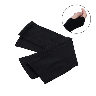 Очень удобная ткань летние спортивные солнцезащитные рукава для кожи ультра-удобные ледяные рукава для рыбалки эфирные солнцезащитные изделия без пальцев - Цвет: Black